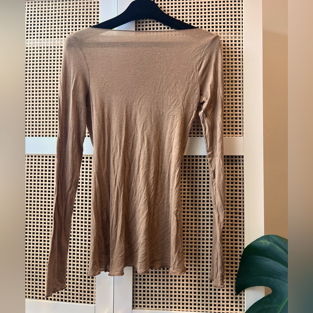 Intimissimi Boat Neck Modal Cashmere Ultralight Top Toffee Brown Size S
